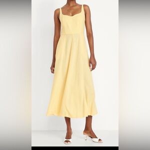 Elegant Yellow Sleeveless Dress